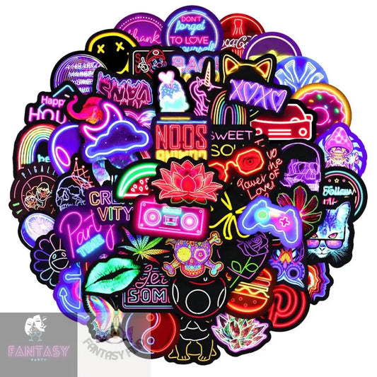 100Pcs Neon Graffiti Stickers