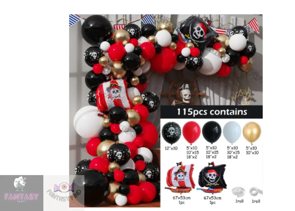 11 Piece Pirate Skull Balloons