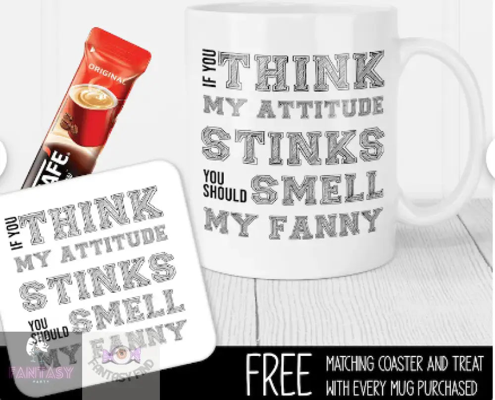 11Oz ’If You Think’ Coffee Mug & Coaster