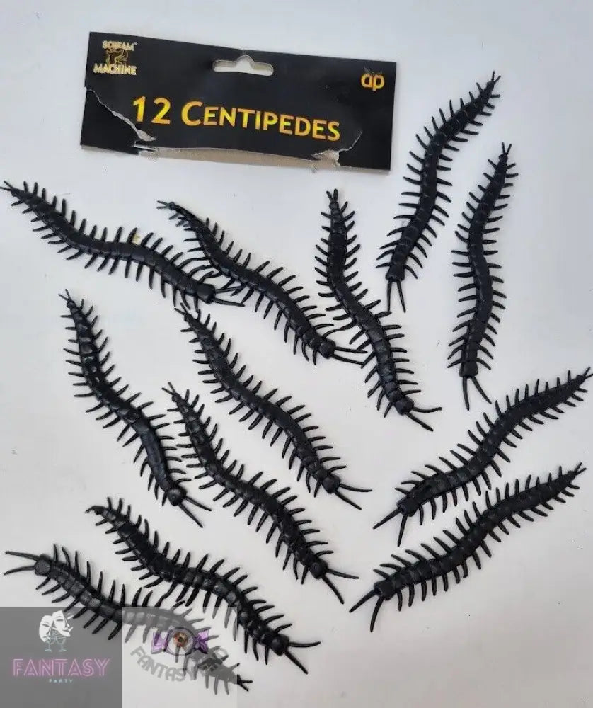 12Pk Halloween Fake Bugs Creatures - Choice Of Insect Centipedes
