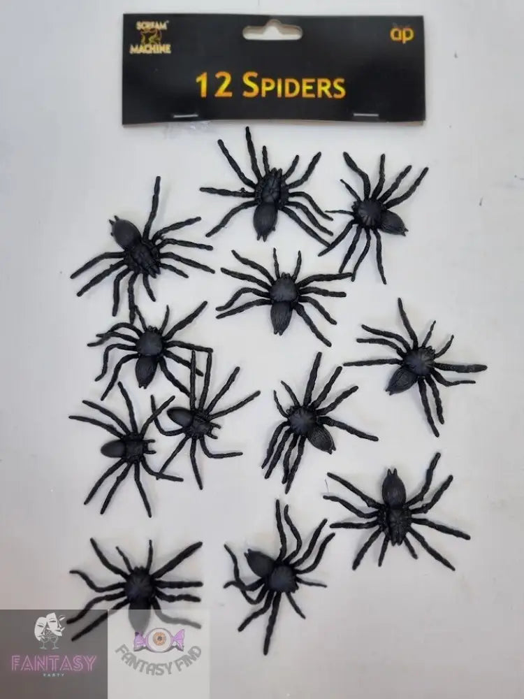 12Pk Halloween Fake Bugs Creatures - Choice Of Insect Spiders