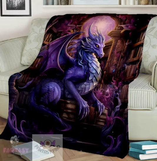1Pc Cozy Dragons And Magic Print Blanket - Sizes