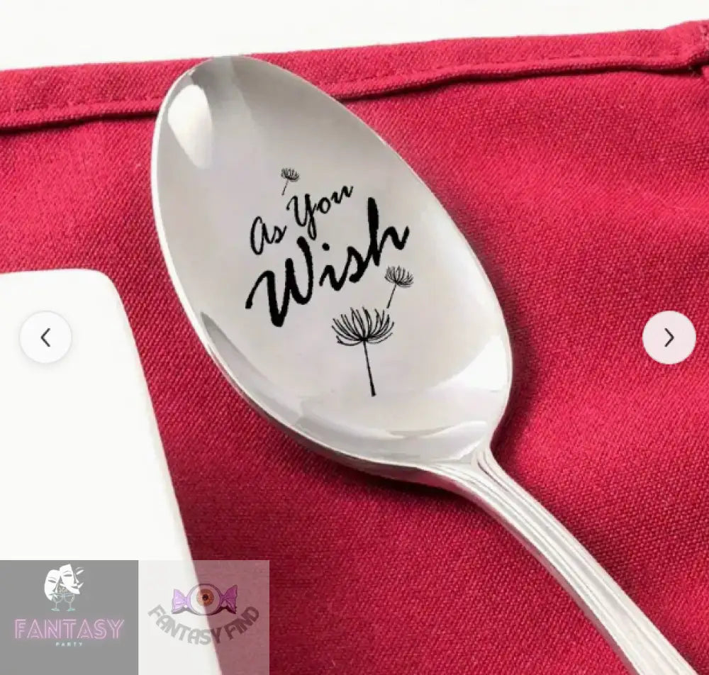 1X Engraved Stainless Steel Spoon - As You Wish