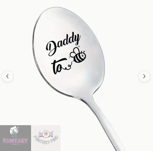 1X Engraved Stainless Steel Spoon - Daddy To Be