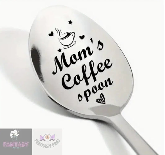 1X Engraved Stainless Steel Spoon - Mom’s Coffee