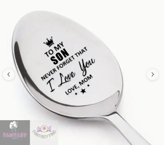 1X Engraved Stainless Steel Spoon - To My Son