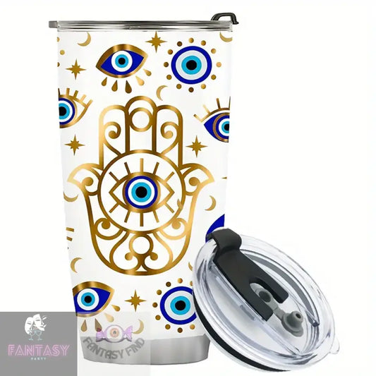 20 Oz Evil Eye Moon Coffee Mug Insulated Tumblers Cup With Lid &Straw