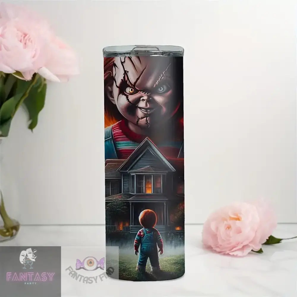 20Oz Halloween Chucky Stainless Steel Insulated Tumbler With Straw