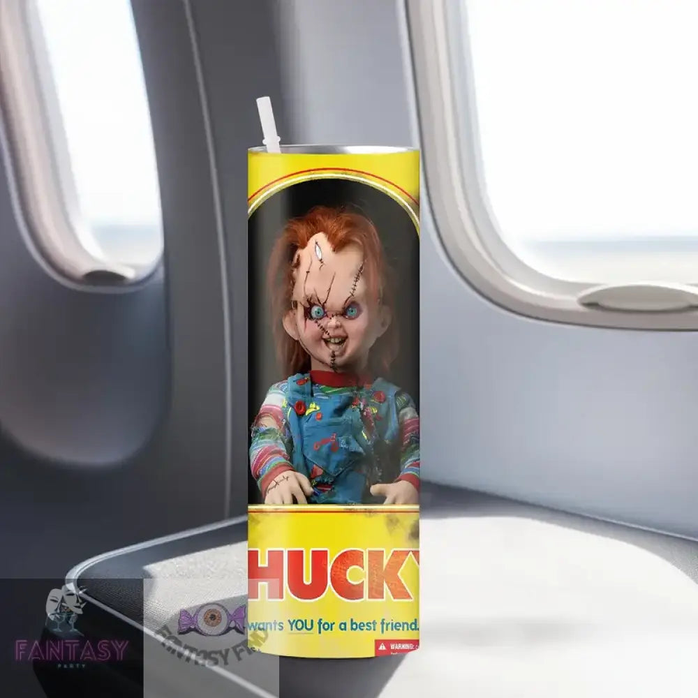 20Oz Halloween Chucky Stainless Steel Insulated Tumbler With Straw