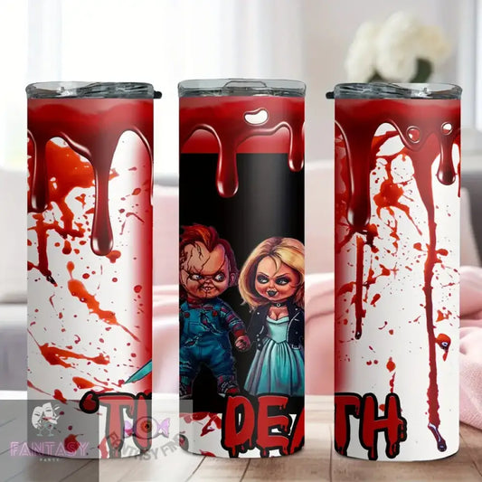 20Oz Halloween Chucky ’Till Death’ Design Stainless Steel Insulated Tumbler With Straw