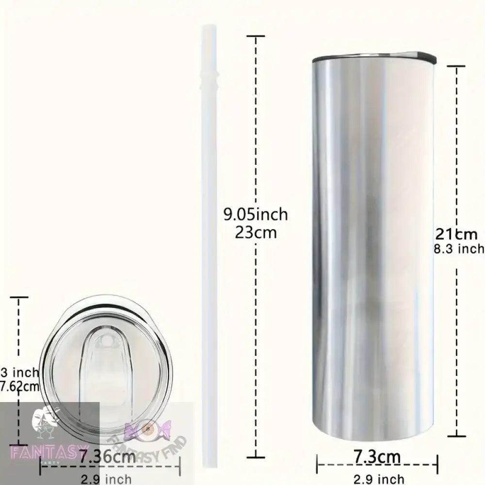 20Oz Halloween Ghost Print Stainless Steel Tumbler With Straw