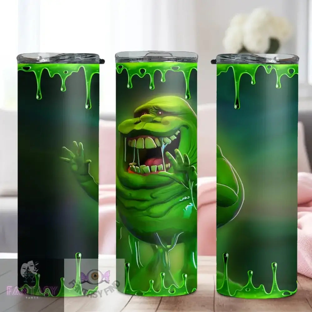 20Oz Halloween Ghost Print Stainless Steel Tumbler With Straw