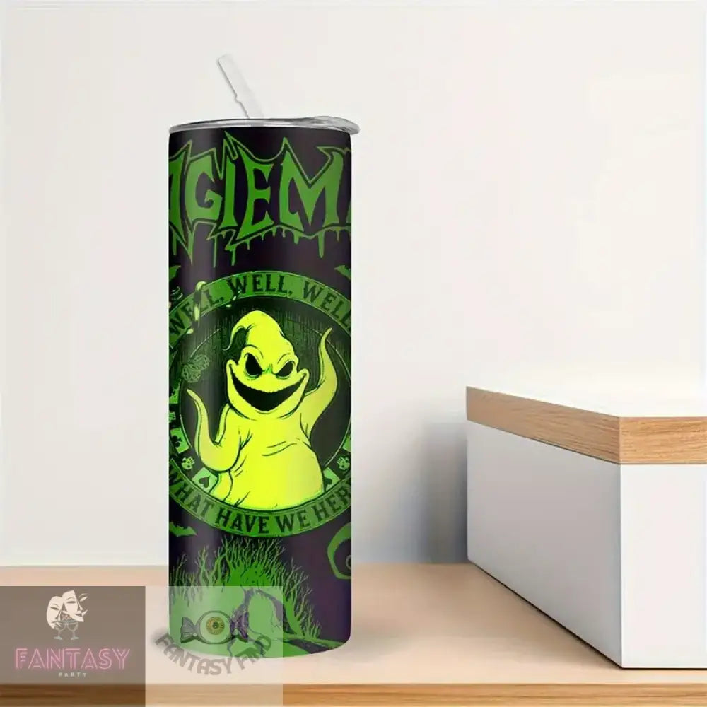 20Oz Spooky Night Halloween & Christmas Stainless Steel Insulated Tumbler With Straw