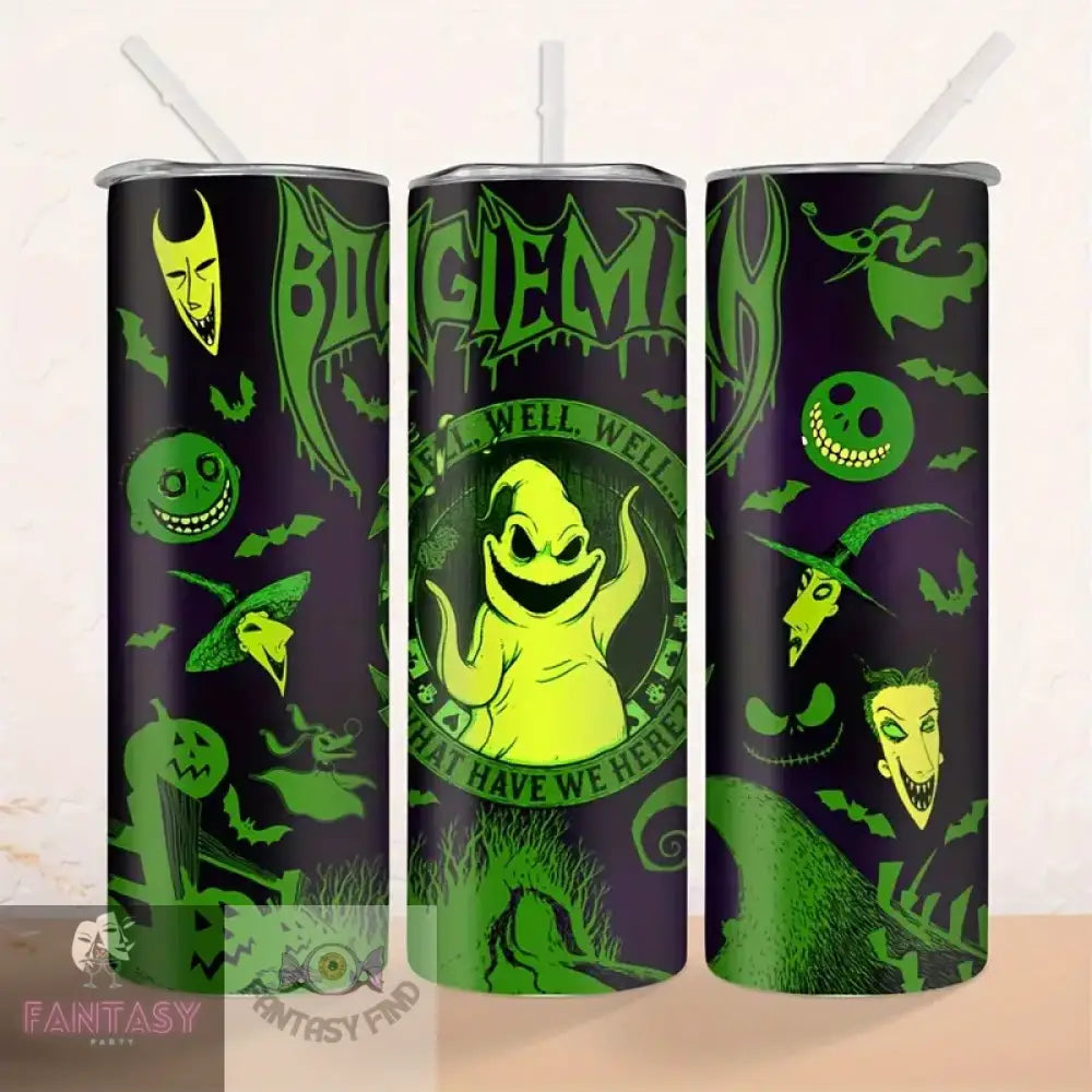 20Oz Spooky Night Halloween & Christmas Stainless Steel Insulated Tumbler With Straw