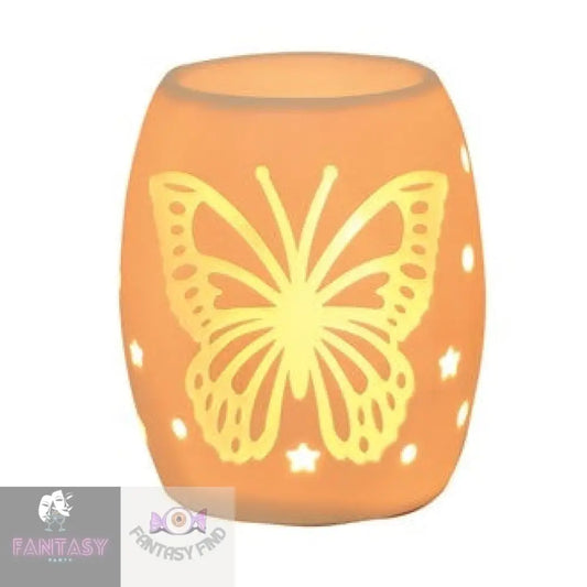 25W White Ceramic Electric Aroma Lamp 12.5Cm Butterfly