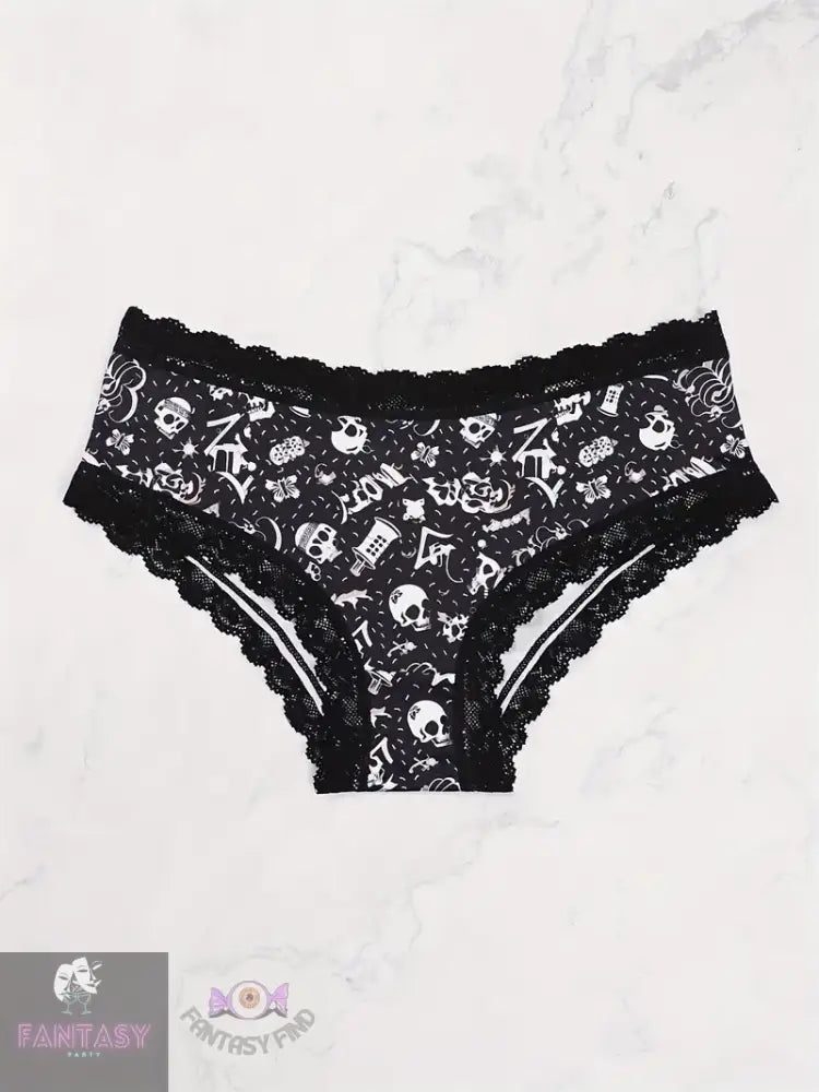 3Pcs Contrast Lace Hipster Panties - Mixed Colour 5