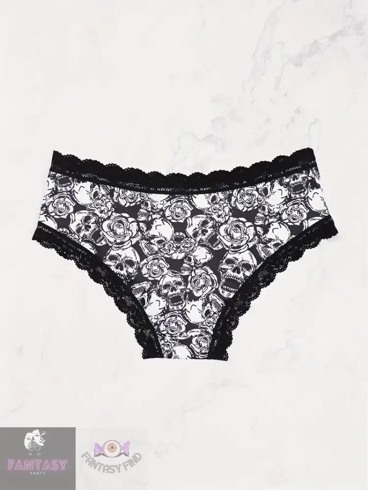 3Pcs Contrast Lace Hipster Panties - Mixed Colour 5