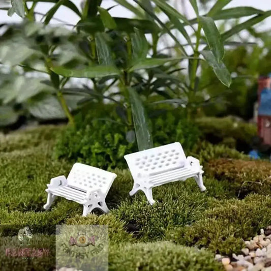 3Pcs Miniature White Park Bench