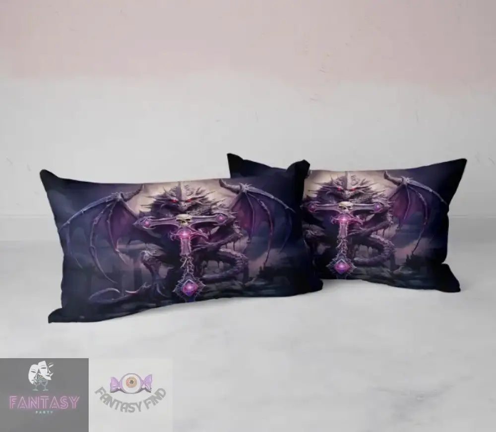 3Pcs Polyester Skull & Dragon Print Bedding Duvet Cover Set - Sizes