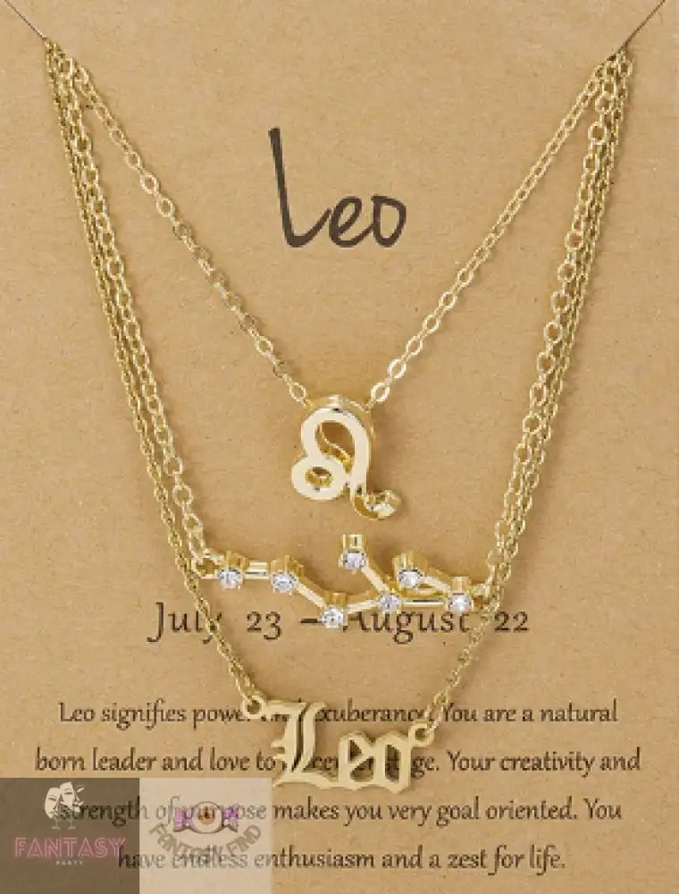 3Pcs Zodiac Sign Necklace For Women