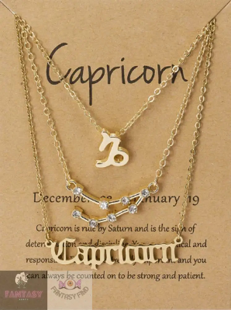 3Pcs Zodiac Sign Necklace For Women