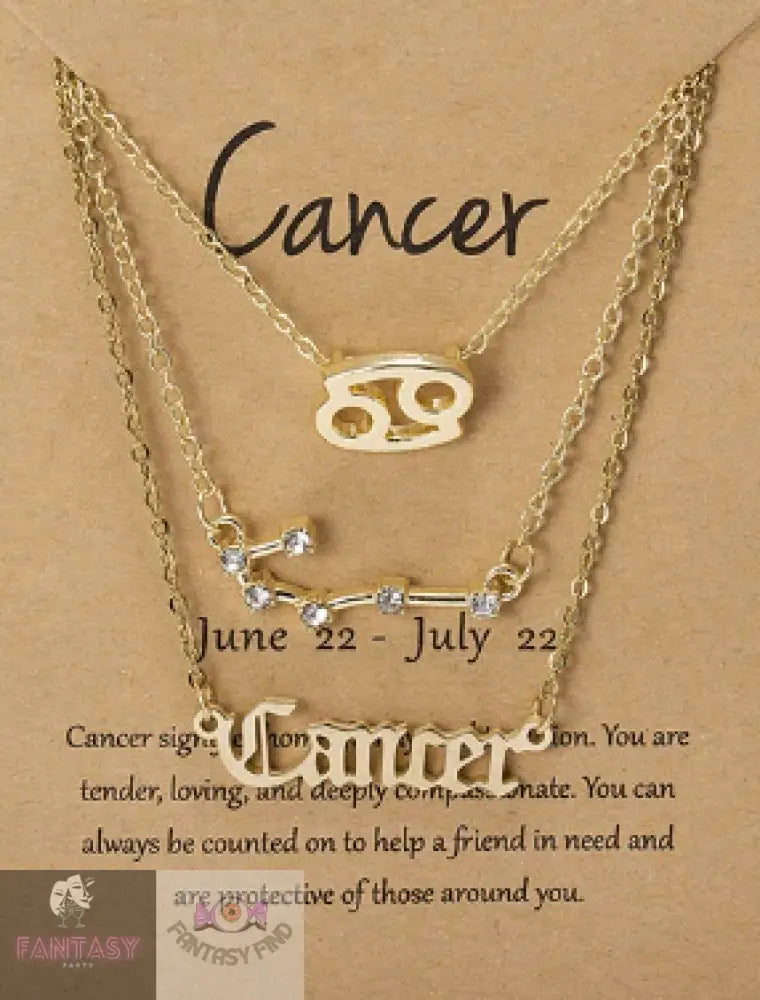 3Pcs Zodiac Sign Necklace For Women