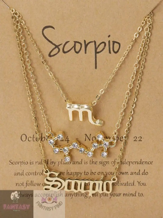 3Pcs Zodiac Sign Necklace For Women