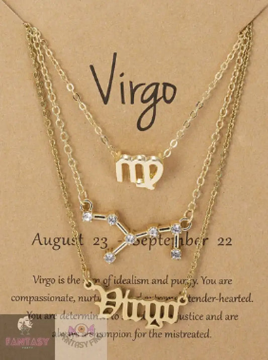 3Pcs Zodiac Sign Necklace For Women