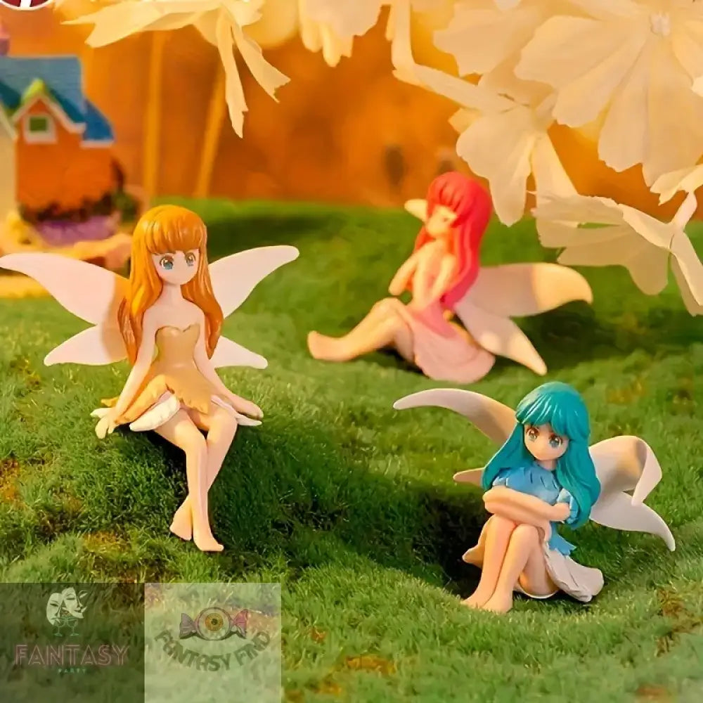 4Pcs Resin And Pvc Fairy Statues