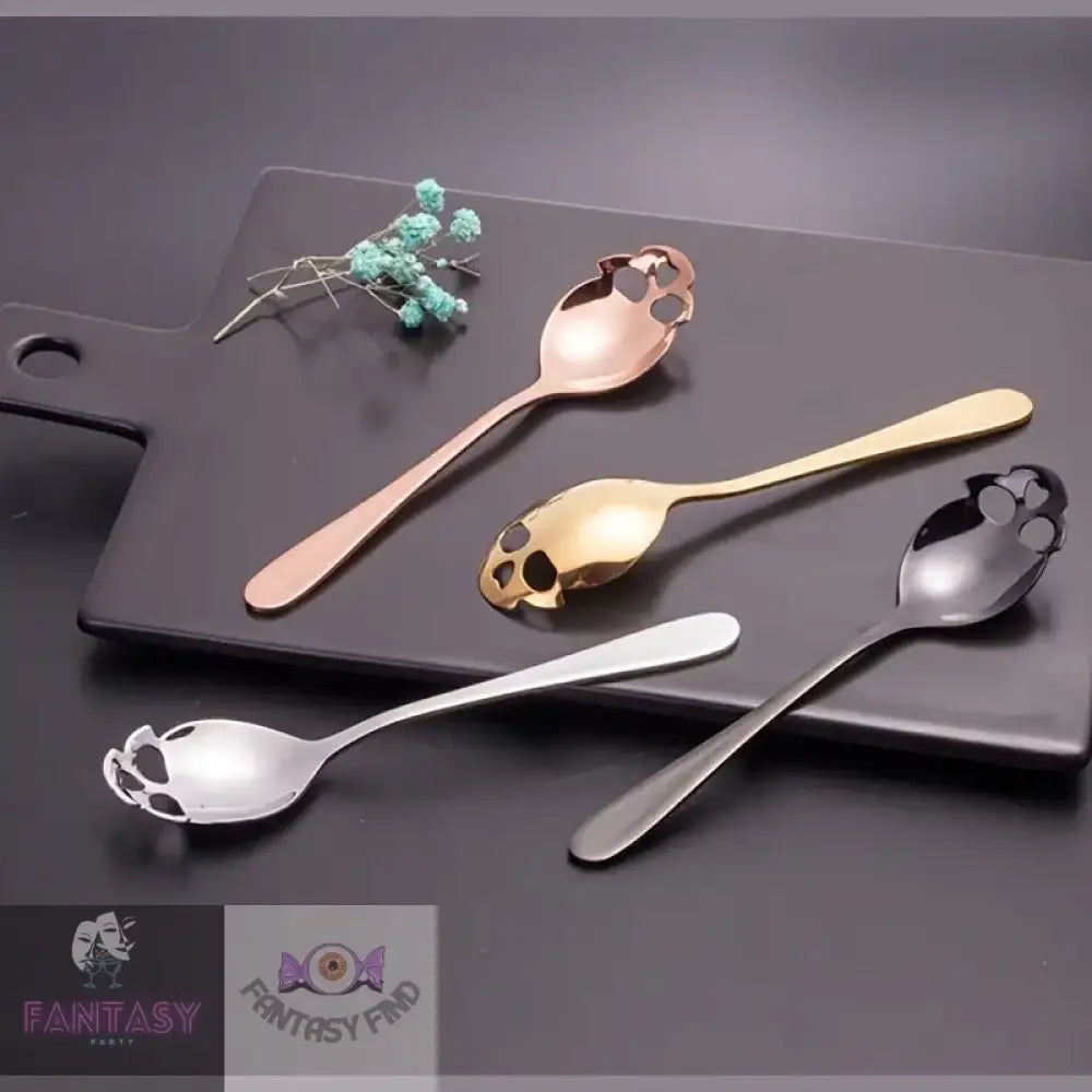 4Pcs Skull Sugar Spoon Cutlery Set