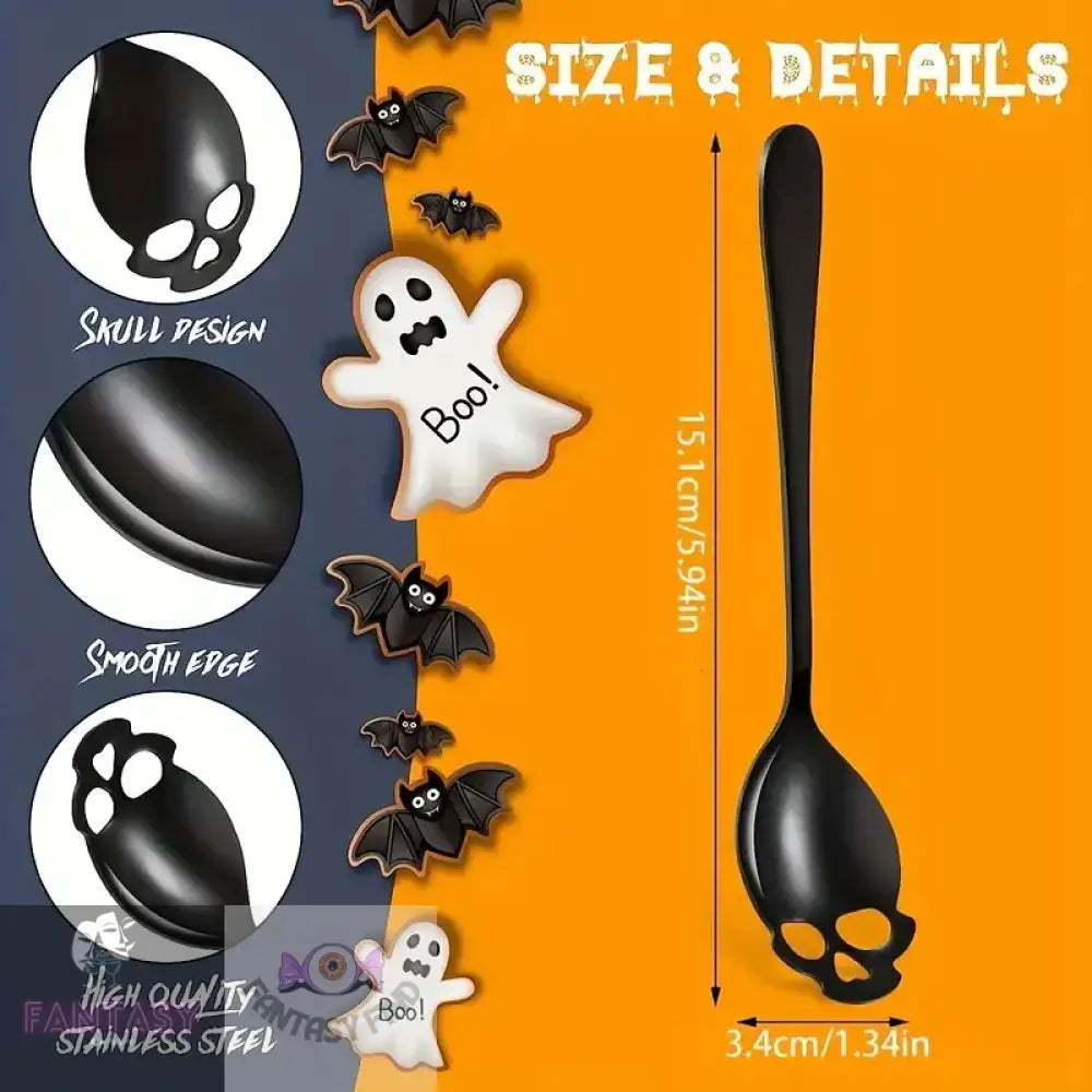 4Pcs Skull Sugar Spoon Cutlery Set