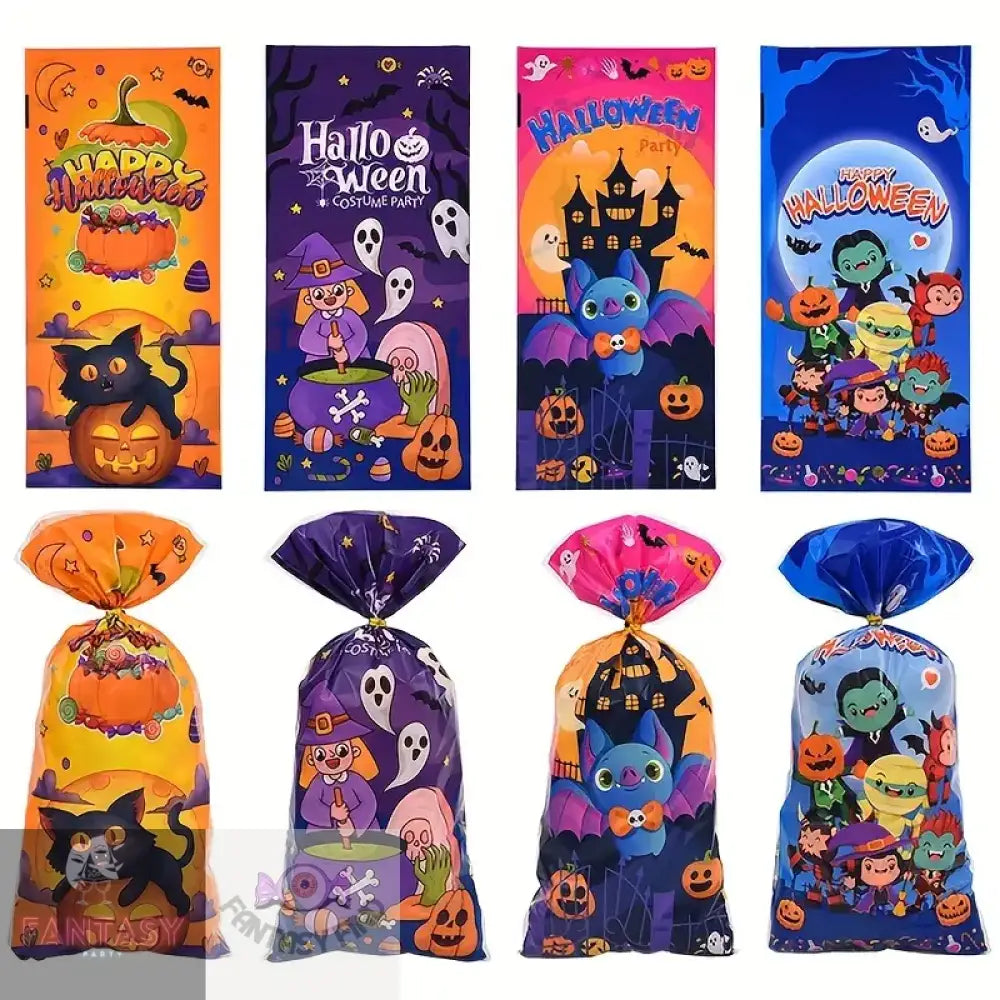 50 Pieces Of Halloween Themed Plastic Snack Bags - Random Design