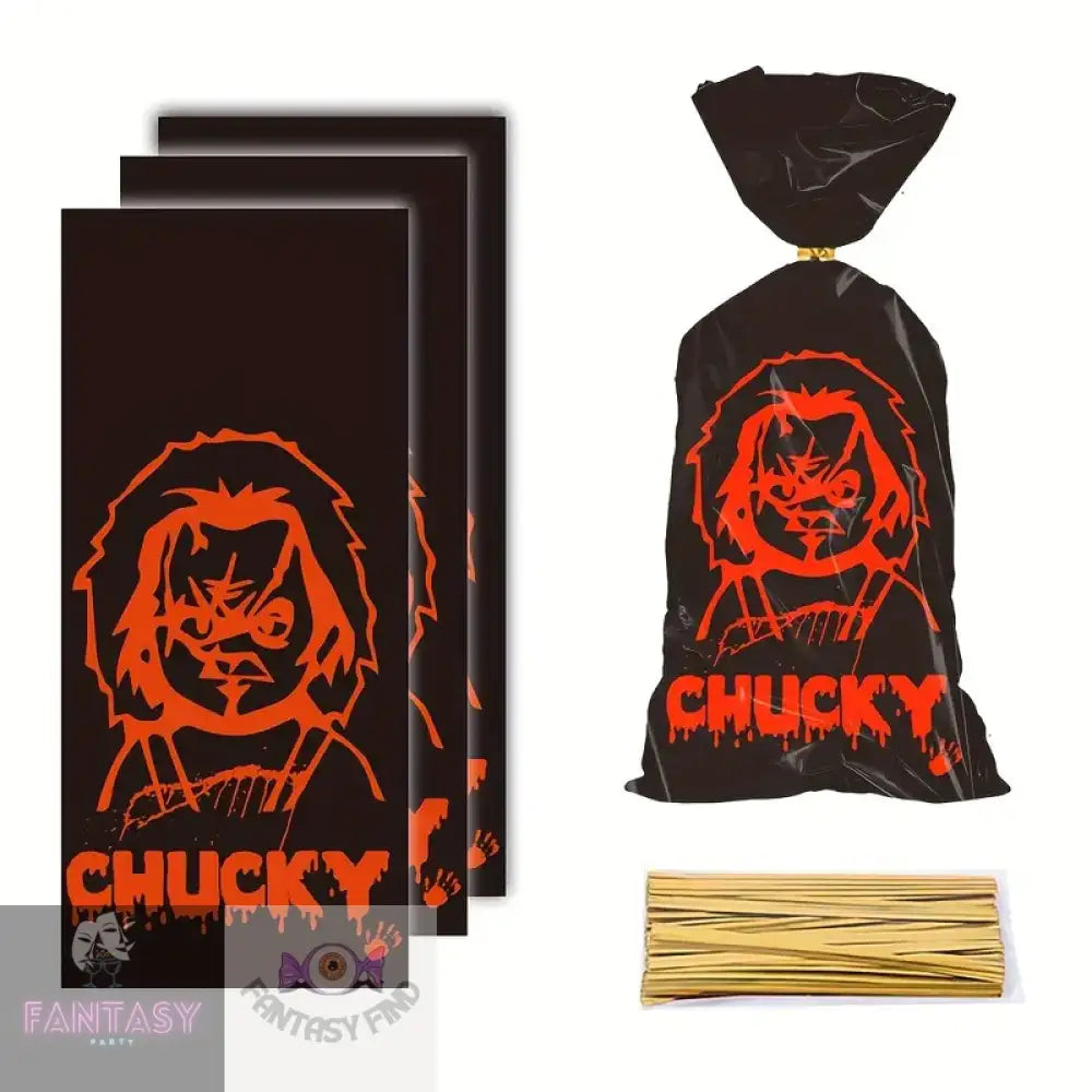 50 Pieces Of Halloween Themed Plastic Snack Bags - Random Design