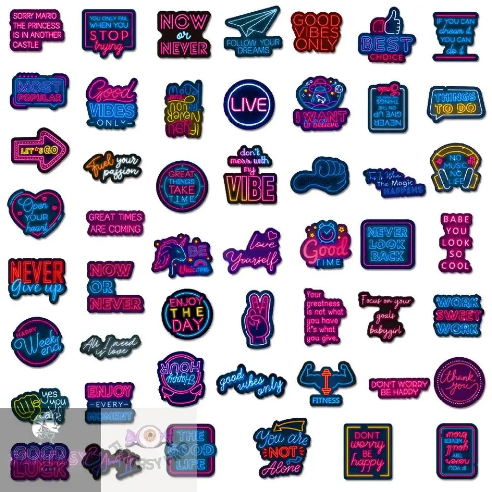 50Pcs Neon Stickers