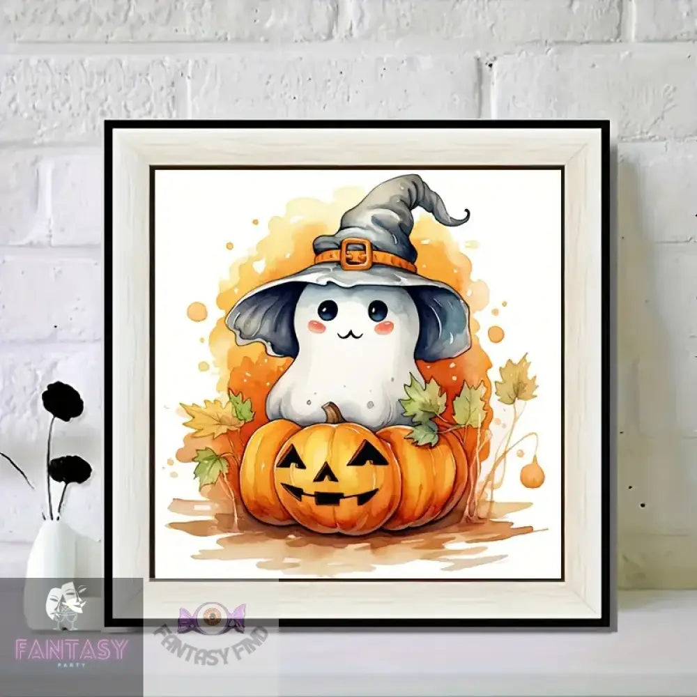 5D Diamond Painting Kit - Ghost In A Pumpkin