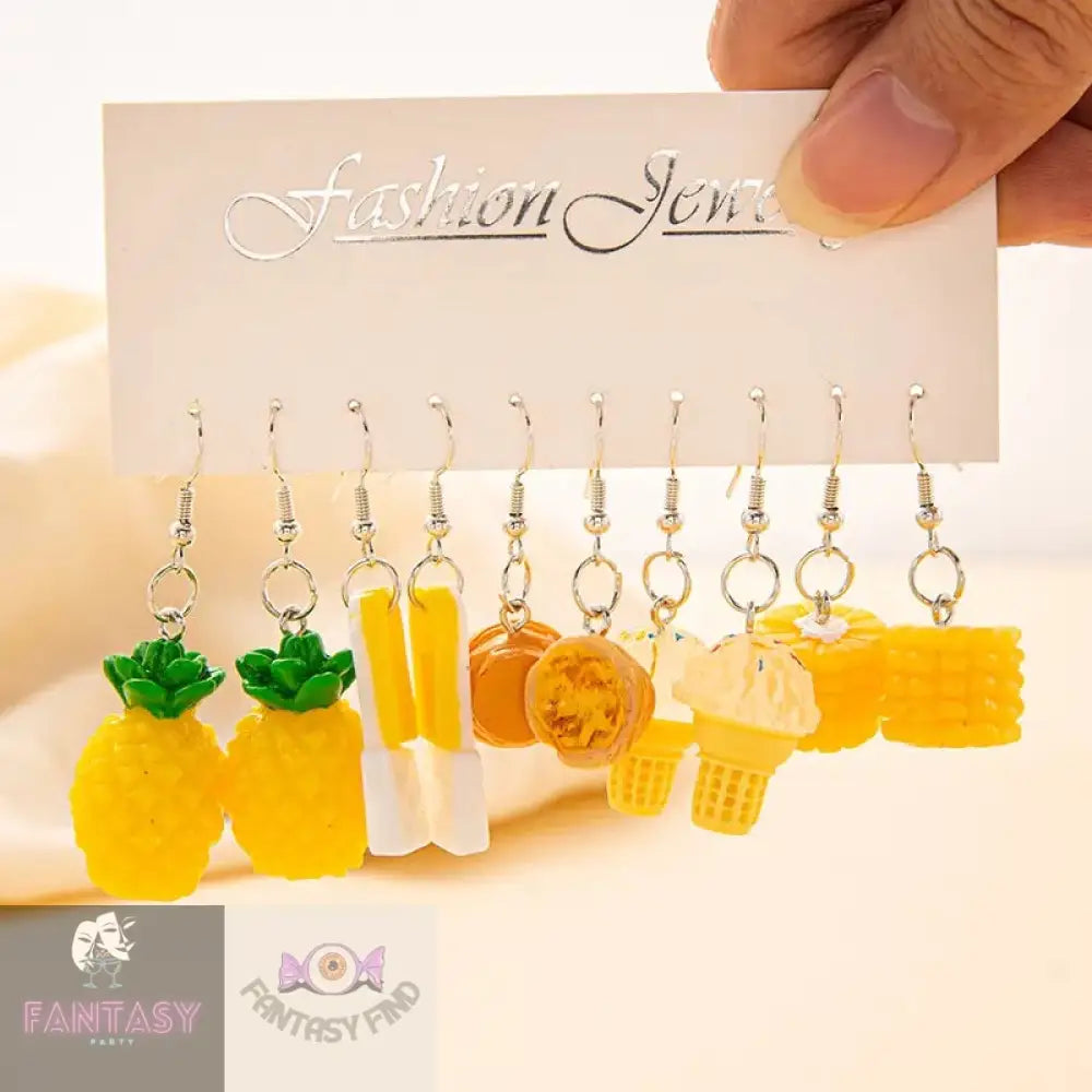 5Pairs Food Earrings