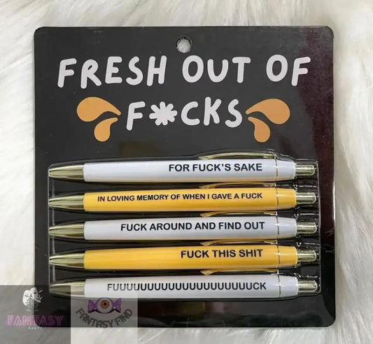 5Pcs Pens Set - Fresh Out Of F*Cks