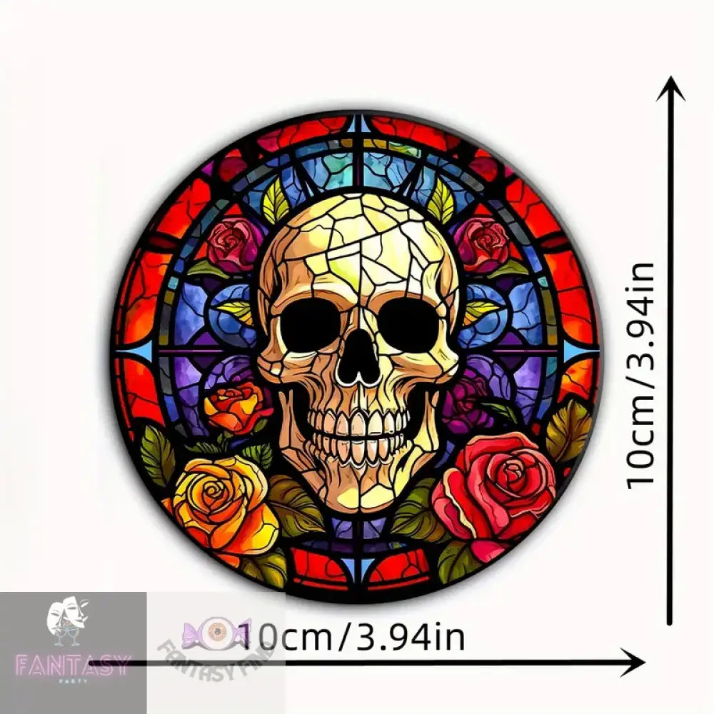 6-Piece Set Decorative Skull Flower Coasters