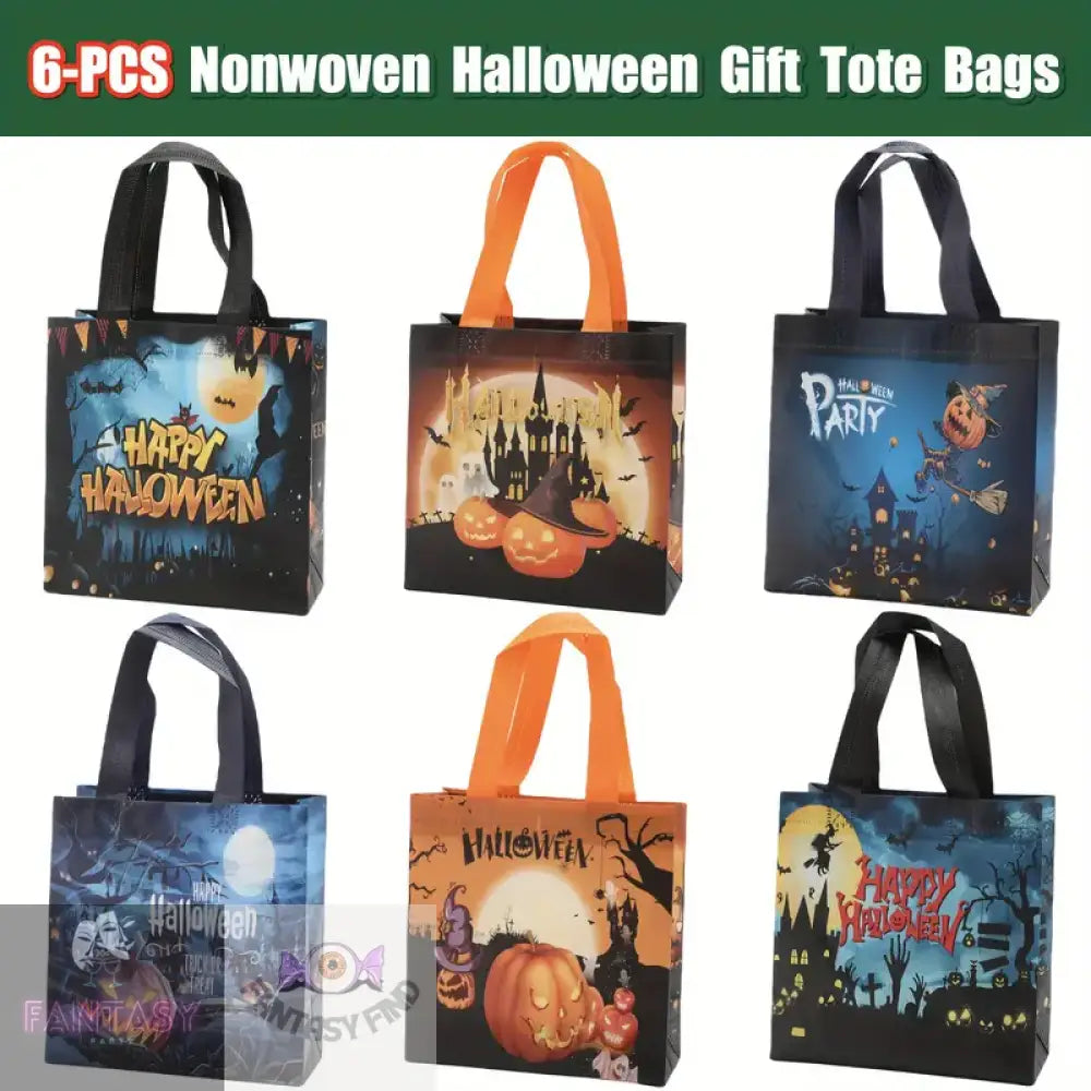 6X Halloween Cartoon Tote Bags