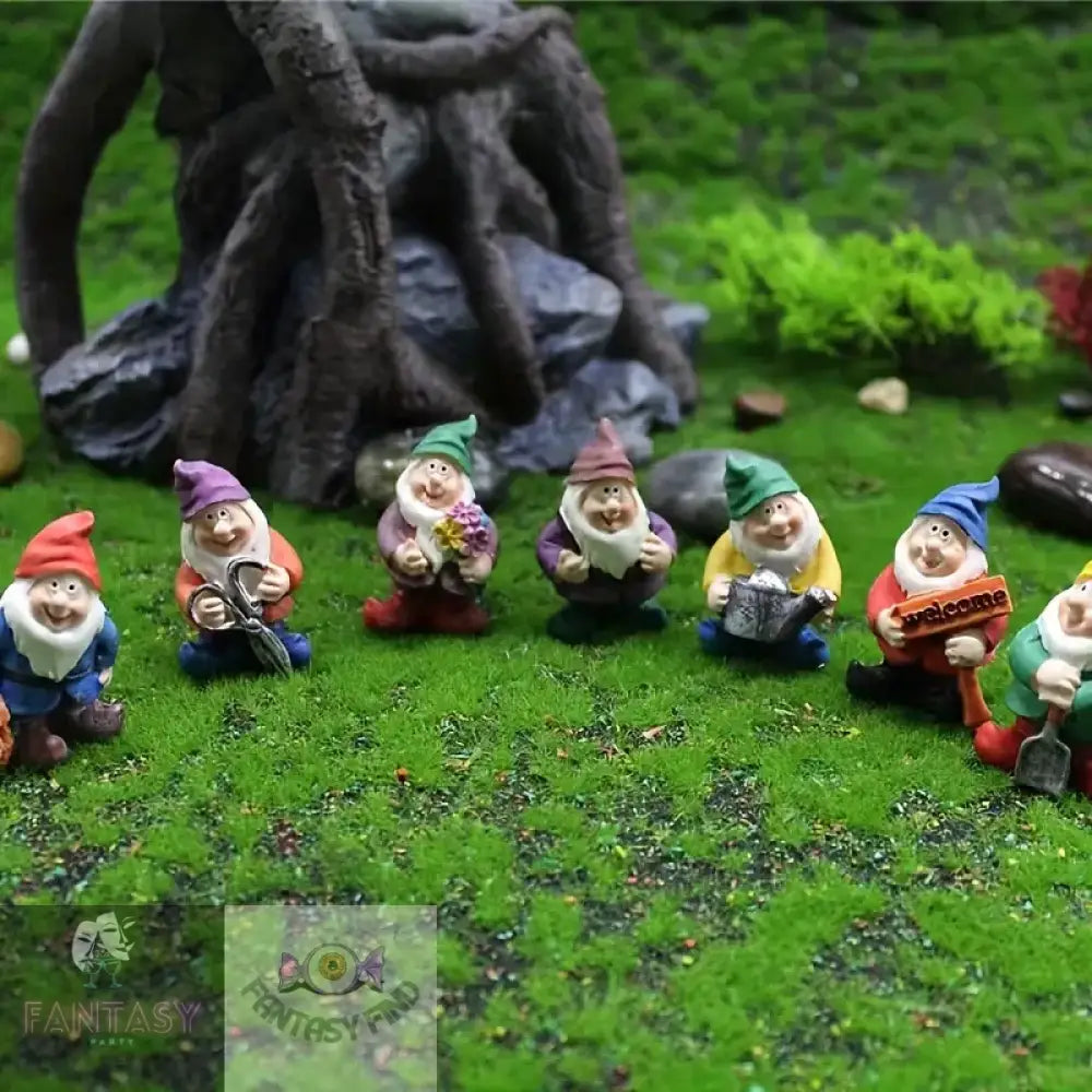 7Pcs Miniature Resin Garden Gnomes