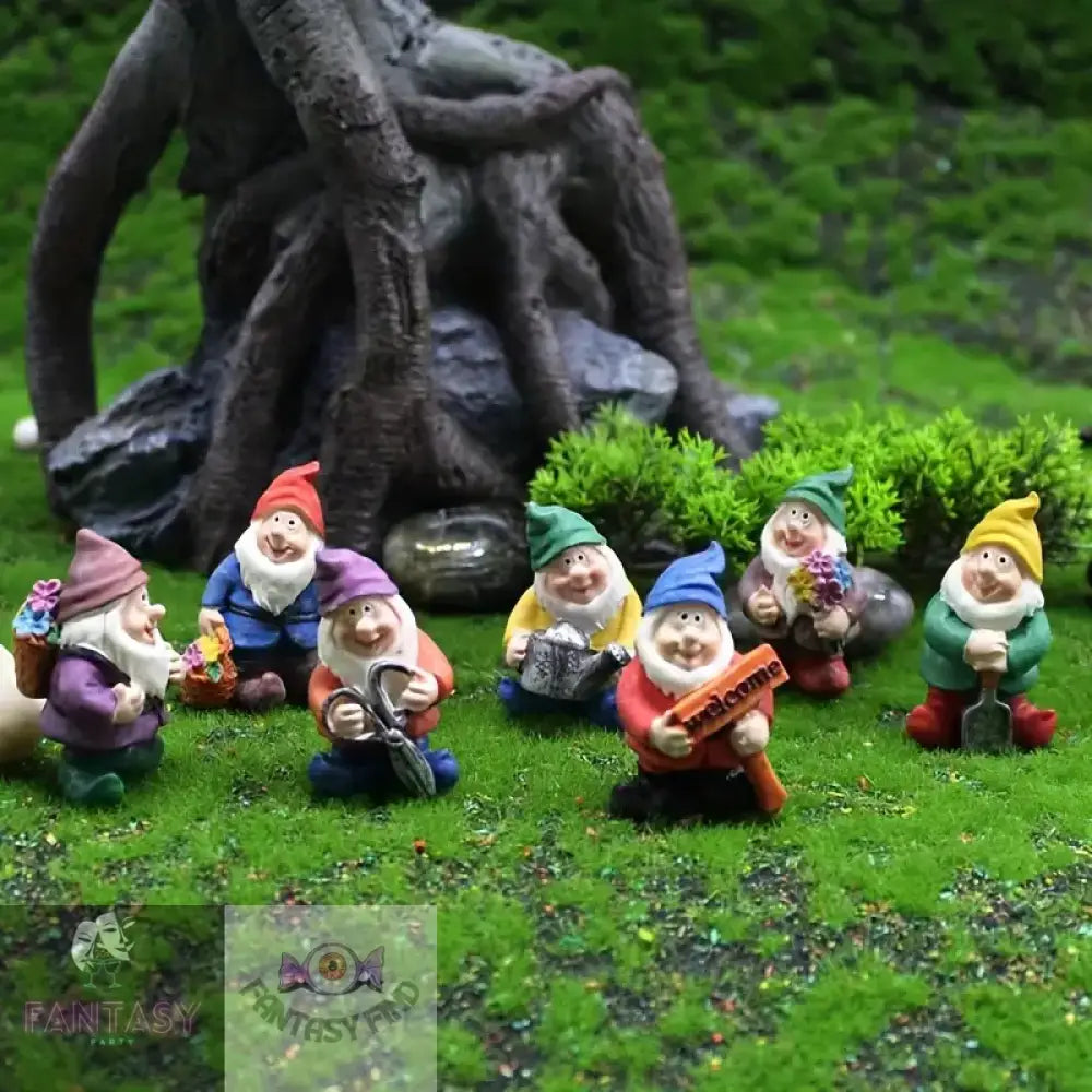 7Pcs Miniature Resin Garden Gnomes