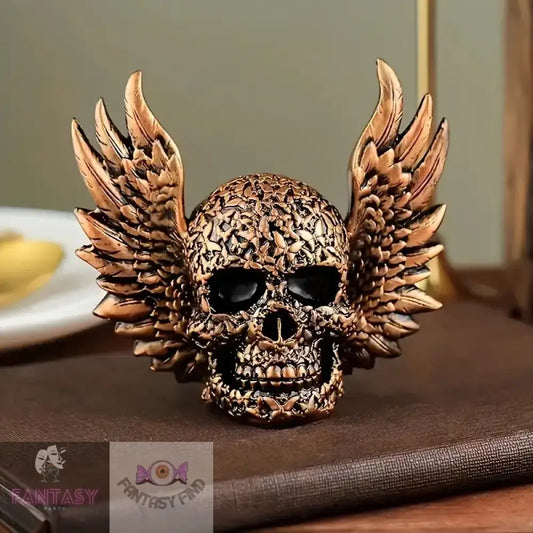 A Winged Skull Decorative Ornament - Golden