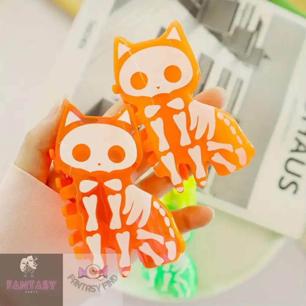 Acrylic Skeleton Cat Hair Clips - Choice Of Colour