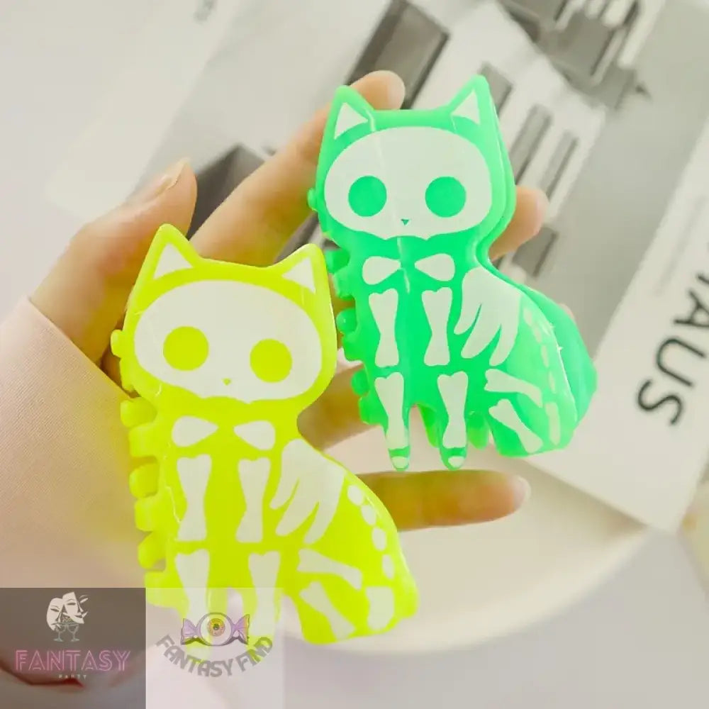 Acrylic Skeleton Cat Hair Clips - Choice Of Colour