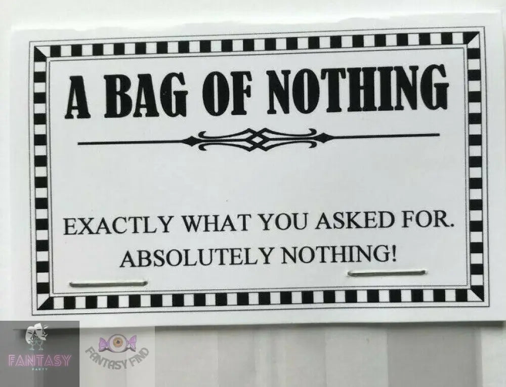 Bag Of Nothing Funny Joke Novelty