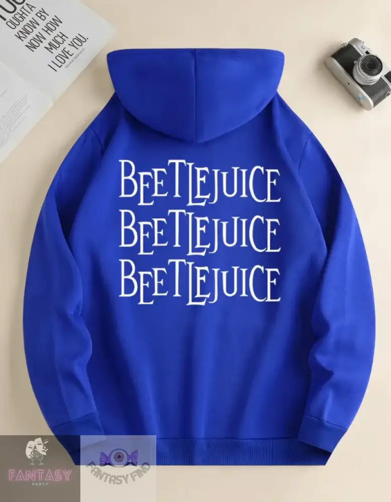 Beetlejuice Print Hoodie - Sizes Blue