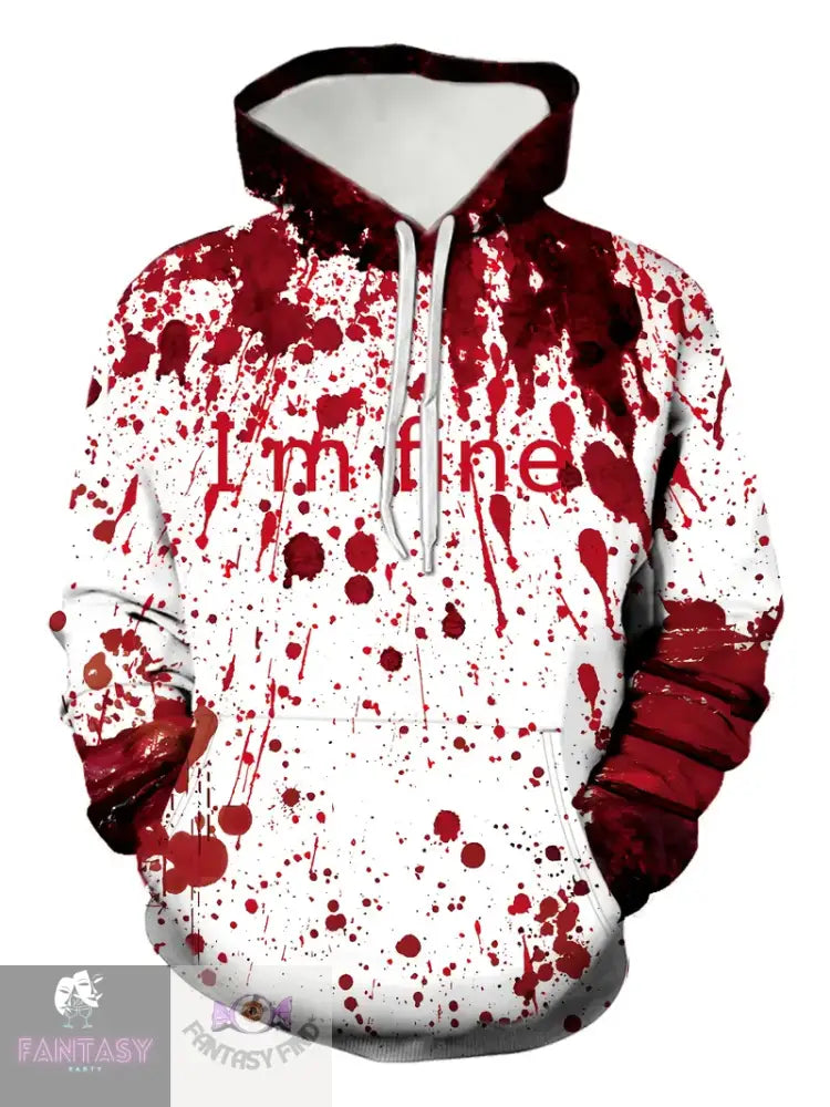 Bloody Print Hoodie ’I’m Fine’ - Size