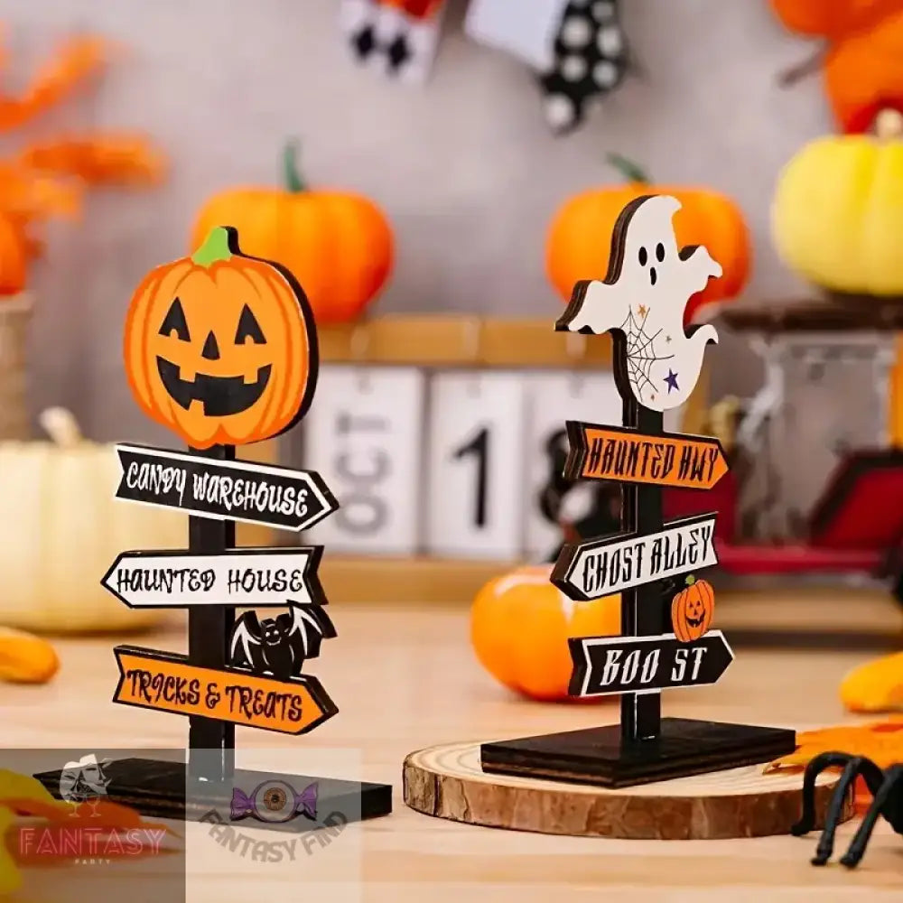 Charming Wooden Decor - Pumpkin Or Ghost