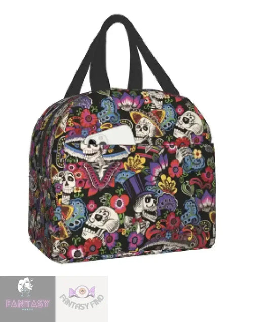 Colourful Skull Lunch Bag