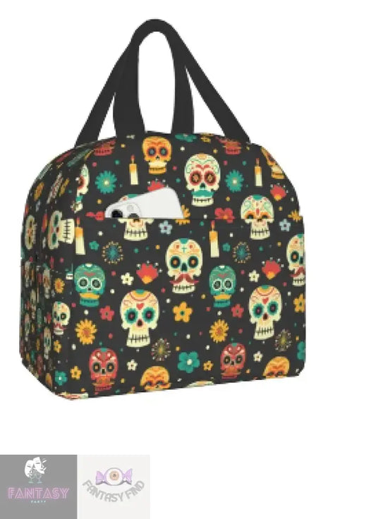 Colourful Skull Lunch Bag